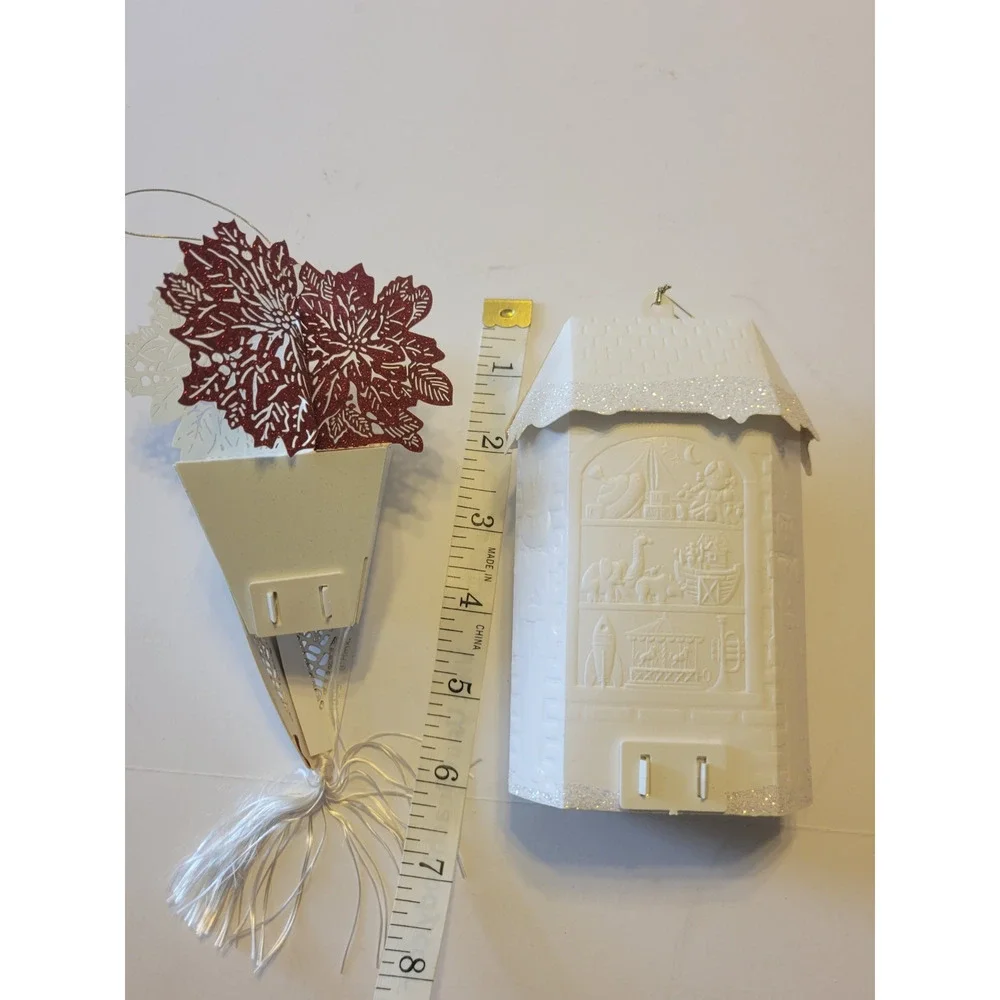 2 Hallmark 1999 Laser Gallery Inside Santa's Workshop & Xmas in Bloom Orig Boxes